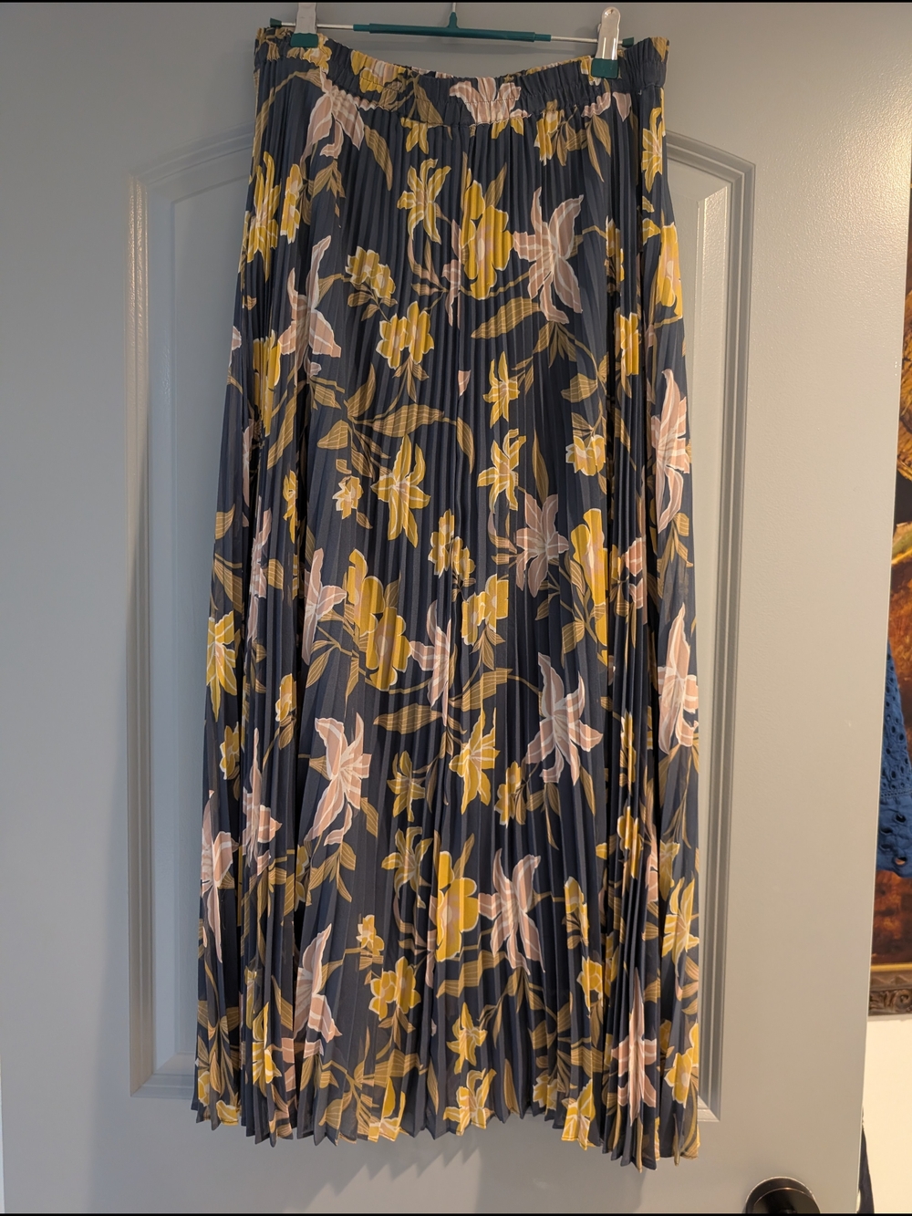 LOFT Floral Pleated Maxi Skirt | Size S